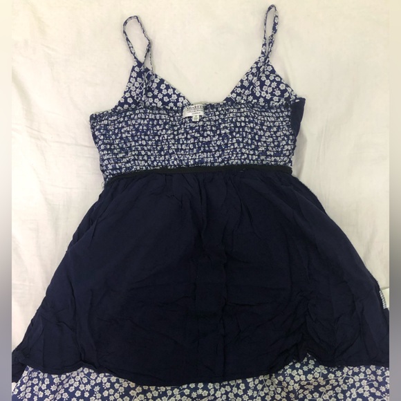 Beautiful navy blue and white cherry blossom a-line dress - Picture 8 of 11